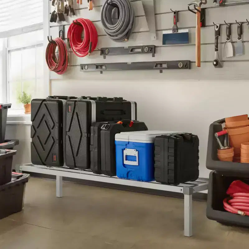 Étagère de dunnage en aluminium, 60 x 20 pouces, pour aliments commerciaux, 12 pouces du sol, capacité de 1000 lb, étagère de rangement tout aluminium soudé