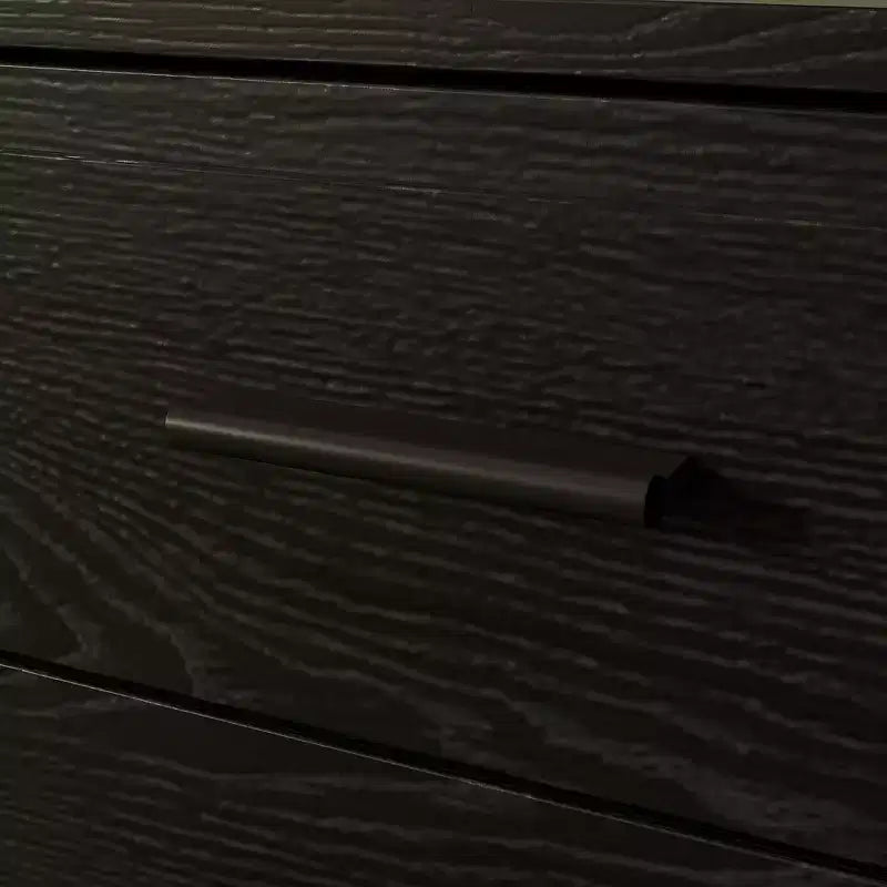Meuble TV contemporain noir avec étagères et tiroirs – Option de rangement élégante pour espaces multimédia domestiques