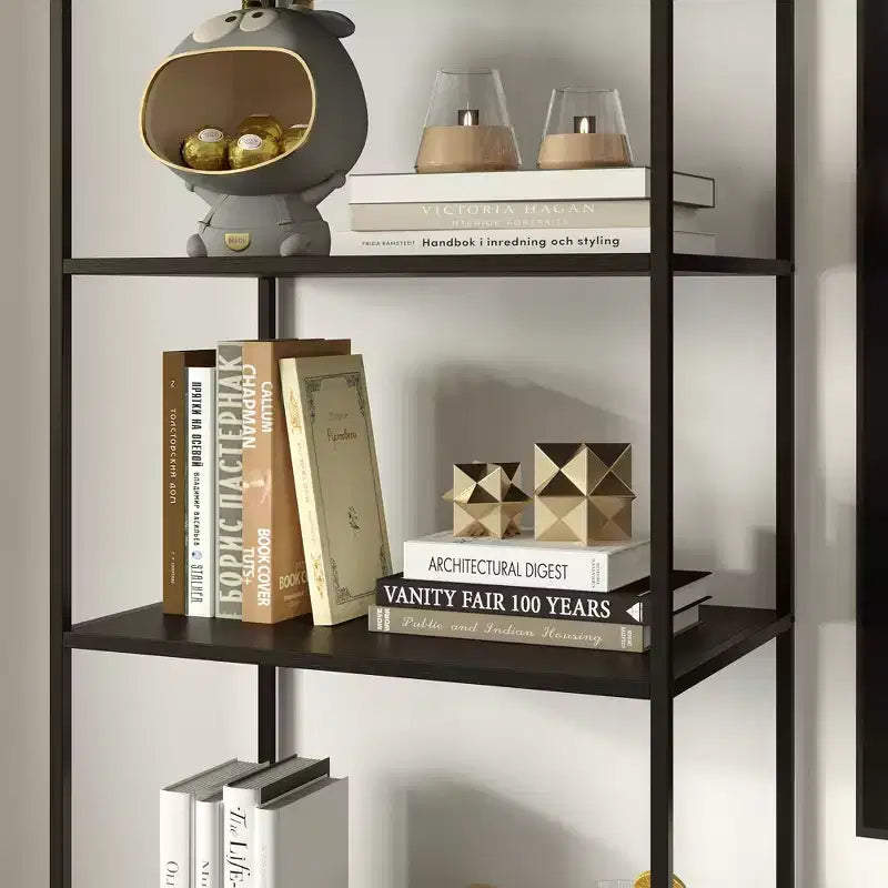 Meuble TV contemporain noir avec étagères et tiroirs – Option de rangement élégante pour espaces multimédia domestiques