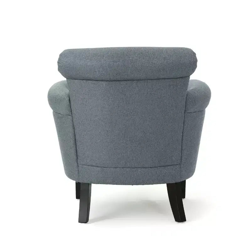 Fauteuil club contemporain en tissu Brice avec garniture cloutée