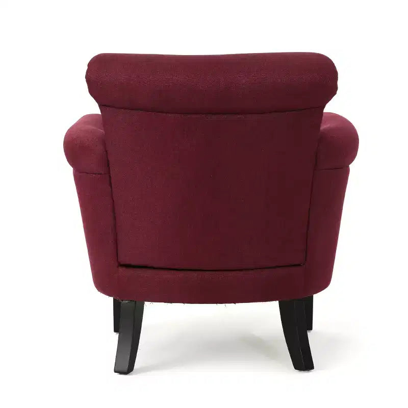 Fauteuil club contemporain en tissu Brice avec garniture cloutée
