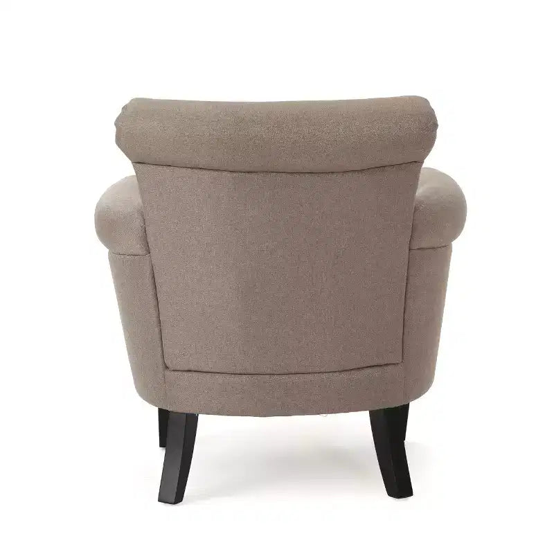 Fauteuil club contemporain en tissu Brice avec garniture cloutée