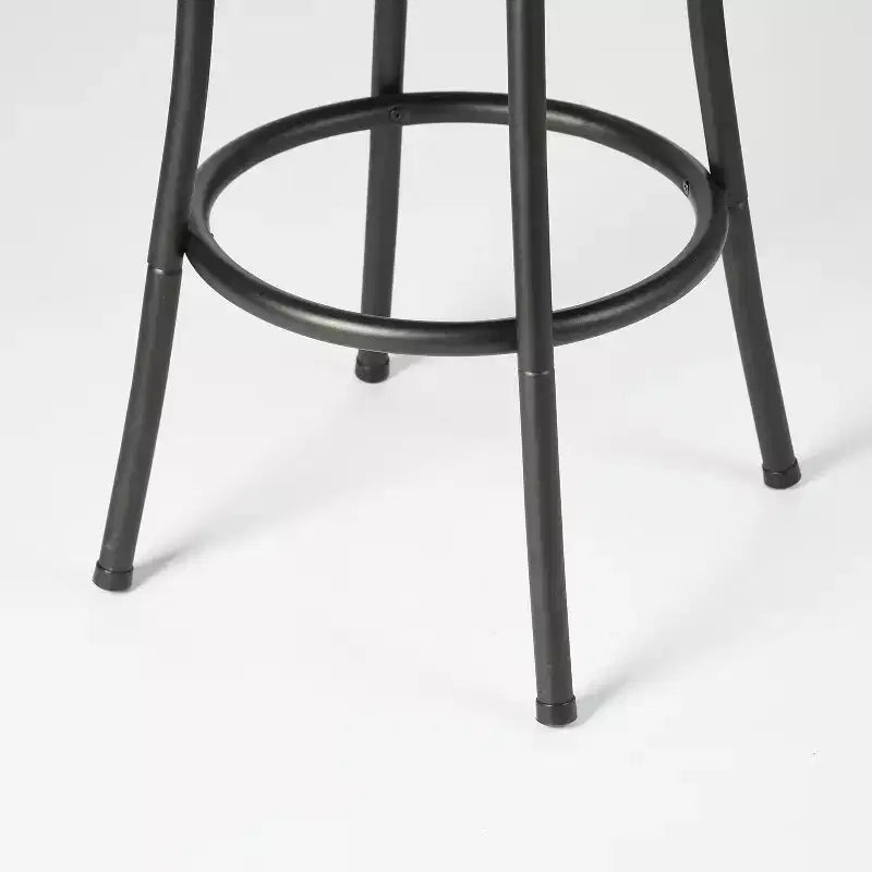 Ensemble de deux chaises de bar pivotantes réglables en hauteur, à dossier bas, en similicuir marron et noir et fer
