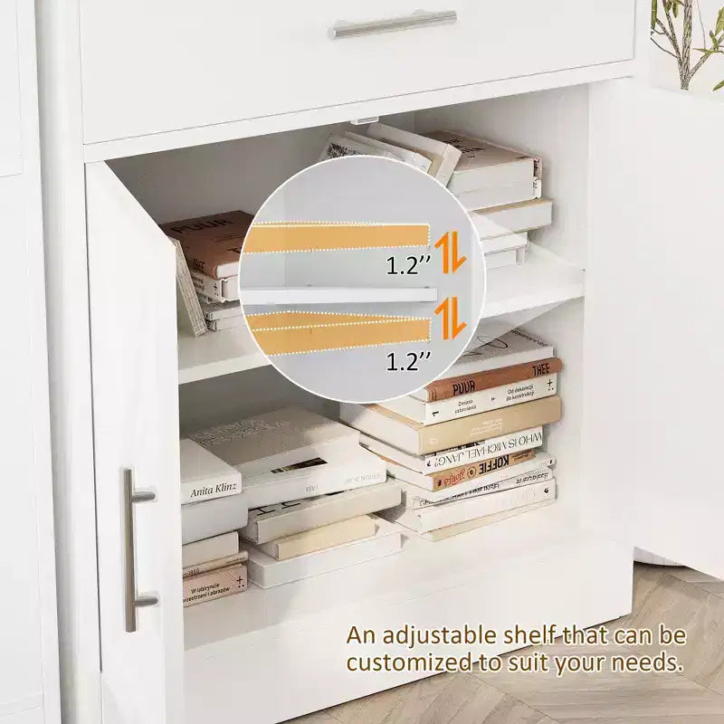 Meuble de rangement de cuisine avec portes, étagères et tiroirs, buffet de bar à café pour salle à manger, salon