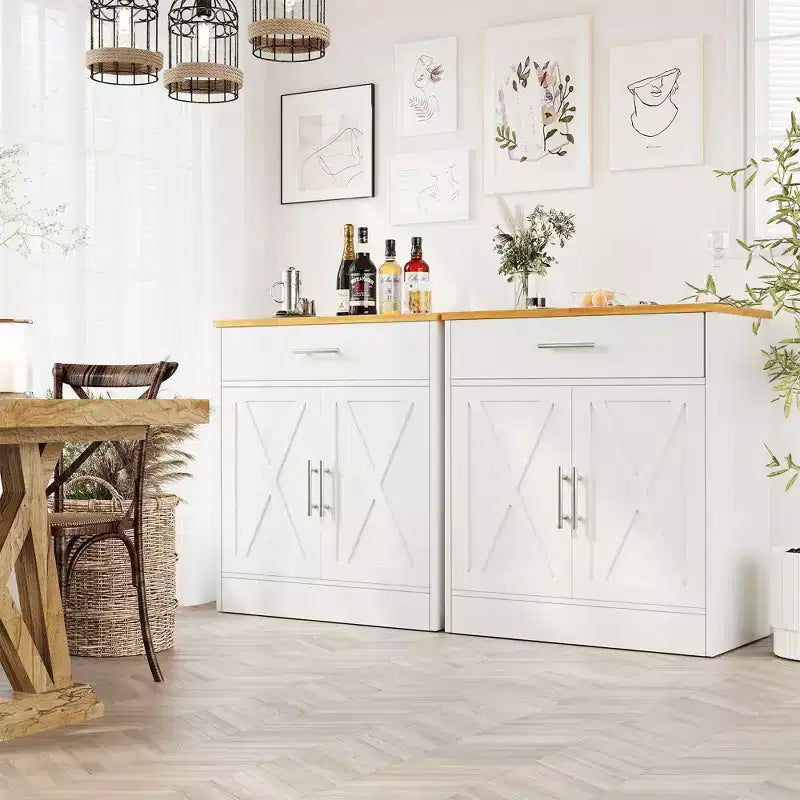 Meuble de rangement de cuisine avec portes, étagères et tiroirs, buffet de bar à café pour salle à manger, salon