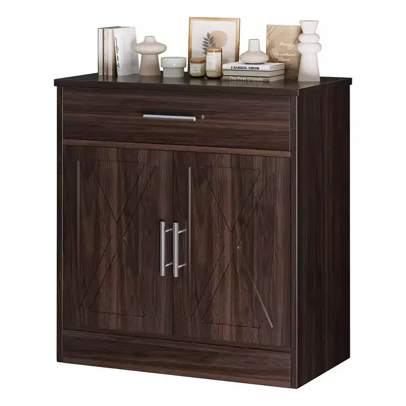 Meuble de rangement de cuisine avec portes, étagères et tiroirs, buffet de bar à café pour salle à manger, salon