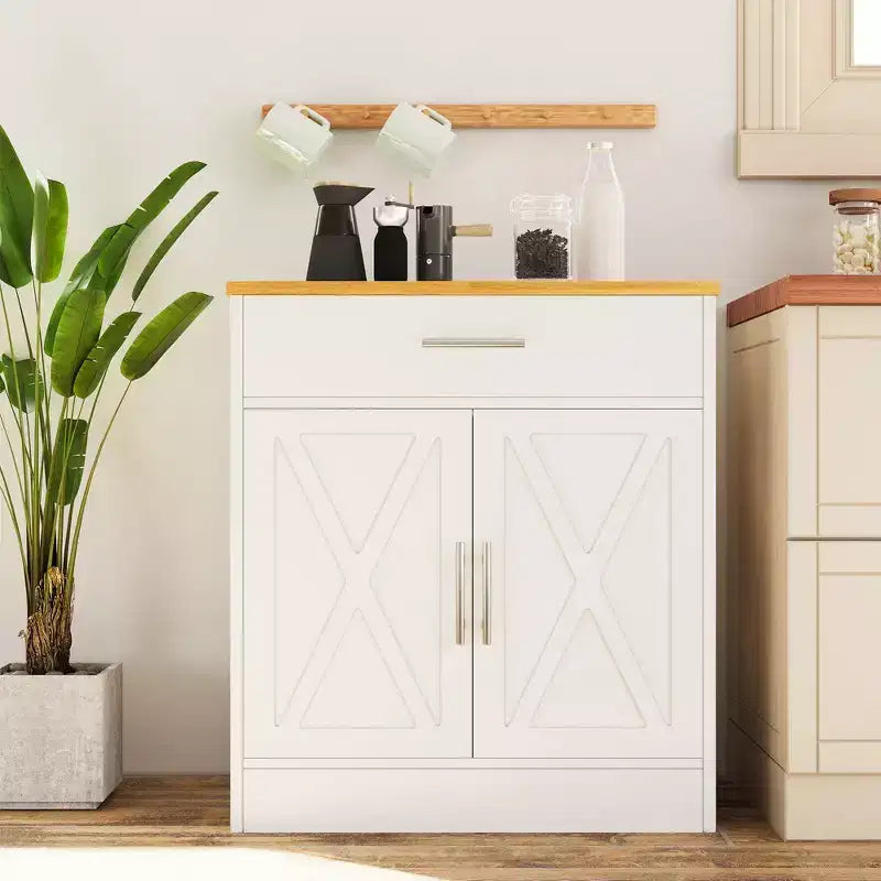 Meuble de rangement de cuisine avec portes, étagères et tiroirs, buffet de bar à café pour salle à manger, salon