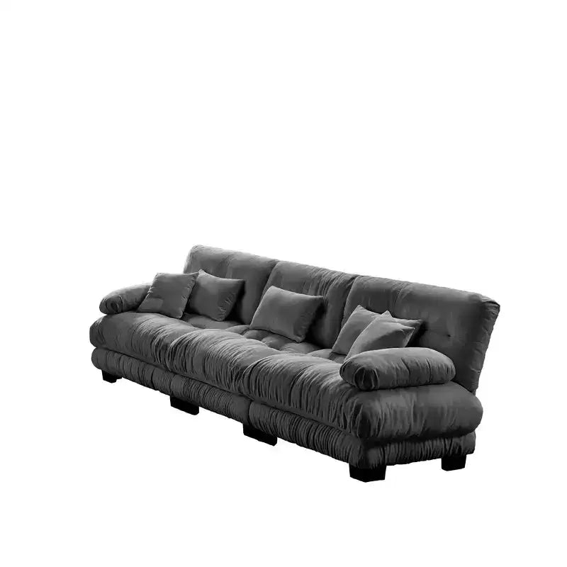 Canapé 2 places Cloud avec 2 coussins d'assise, 2 coussins lombaires et 2 coussins décoratifs pour salon gris