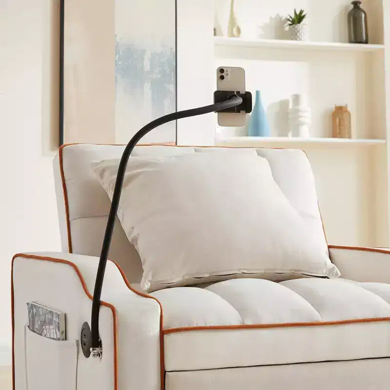 Fauteuil de Canapé Convertible 3-en-1, Lit Fauteuil avec Dossier Réglable, Support Téléphone, USB et Type-C